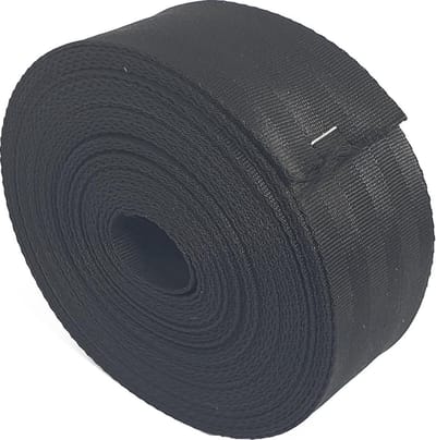 10 mtr -Boomband - Gordelband - 50 mm - nylon - zwart - autogordel
