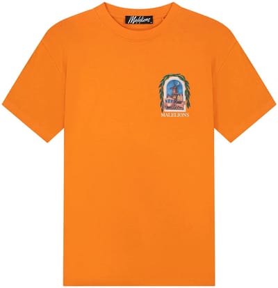 Malelions Men Dokkum T-Shirt - Oranje - Heren - Maat S