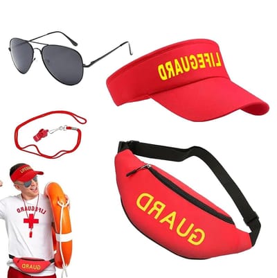 Zwempak Outfit - Themafeest Kleding - Feestelijke Gelegenheid - Compleet Accessoires - 25 x 20 x 3 cm - Rood