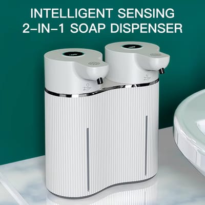 Automatische Zeepdispenser met Sensor – Contactloze Handzeepdispenser Wandgemonteerd | Dubbele Kop voor Schuim en Gel