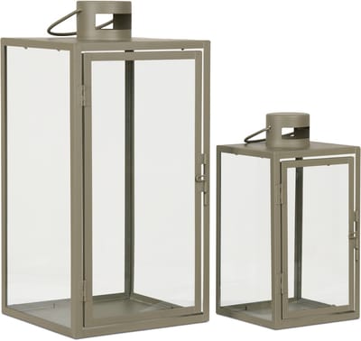 Artichok Ted glazen windlicht groen - set van 2