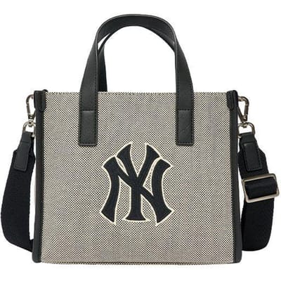 MLB Groot Logo NY Yankees Canvas Tote Bag Unisex Tote Bags Zwart 3AORS062N-50BKS Black gray