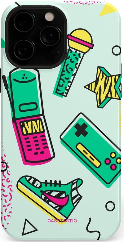 Casetastic Hoesje Geschikt voor Apple iPhone 13 Pro Max Magsafe - Stijlvolle Beschermende Duo-layer Case - Retro 80s sneaker