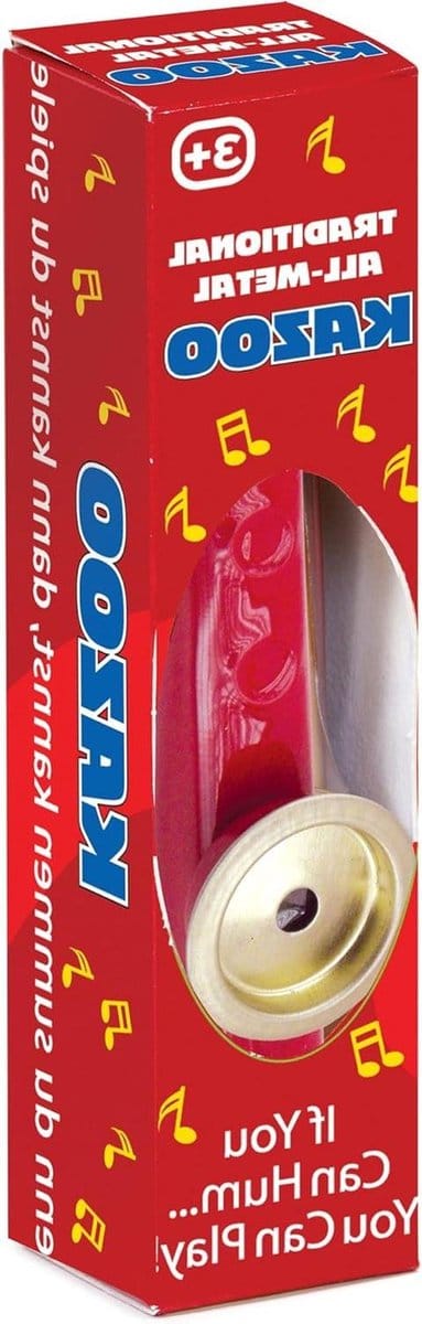 Metalen Kazoo - Speelgoed instrument - Muziek Maken - Gemakkelijk te gebruiken - 12 cm - Rood Geel