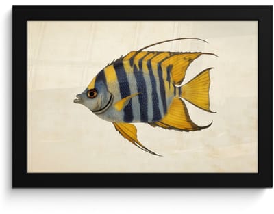 Poster in lijst - Fotolijst 30x20 cm - Posters - Vis - Sierlijk - Vinnen - Illustratie - Posterlijst zwart - Decoratie - Wanddecoratie woonkamer - Muurdecoratie slaapkamer