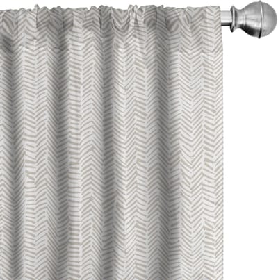 ABAKUHAUS Gordijnen – Microvezel verduistering – 2x75x245 cm – tan-wit