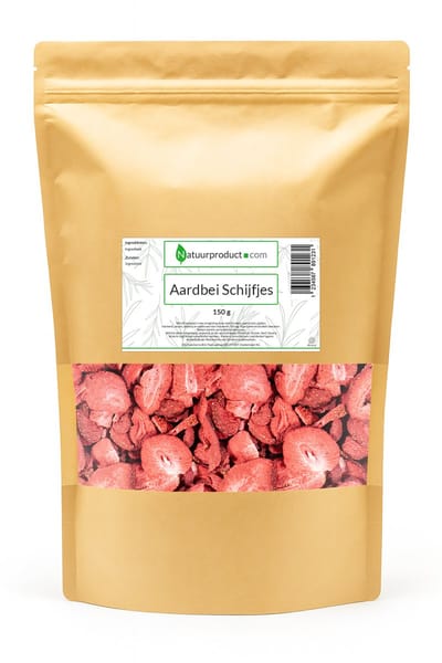 Natuurproduct Gevriesdroogde Aardbei Schijfjes - 150 gram - Knapperige & Luchtige Fruitsnack - 100% Puur Fruit - Topping voor Ontbijt & Baksels