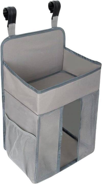 Luier Opbergorganizer - Luier Caddy - Babykamer Organiseren - Ophangbaar en Draagbaar - 27.5x20x51cm - Grijs