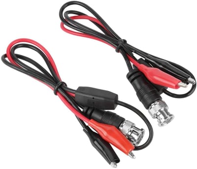 BNC Plug Probes - Meetkabels - Elektrisch Testen - Dubbele Alligator Clips - 05m Lengte - Zwart