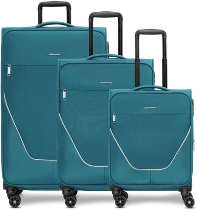 Stratic taska 4 wielen Kofferset 3-delig met uitbreidingsplooi - Zachte bagage - Combinatieslot - ocean blue