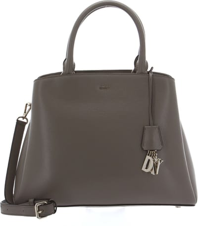 DKNY Leren Schoudertas Handtas Paige Satchel Bag Toffee Bruine