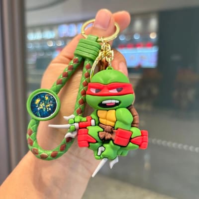 Teenage Mutant Ninja Turtles Sleutelhanger Raphael Donatello Cartoon Model Poppetje Sleutelhanger Auto Sleutel Tas Hanger Ornament Fans Cadeau green