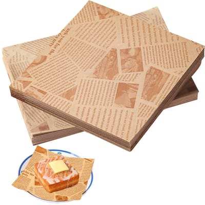 Dailygoody - Vetvrij papier vellen - Perfect voor bakken - 22 Centimeter - 200 Vellen - Ideaal voor koken en bakken - Geel - Geschikt voor elke keuken