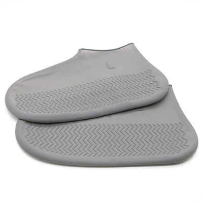 siliconen overschoen - Regen overschoenen silicone - Overschoenen Waterdicht - Schoenovertrek Herbruikbaar - Schoenbeschermers - Schoenhoesjes - Maal L - Grijs - LOUZIR