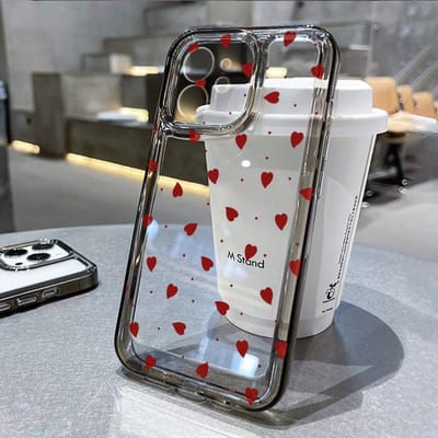 Liefde Hart Transparant Telefoonhoesje Voor iPhone 15 Pro Hoesje iPhone 13 11 12 14 16 Pro Max 7 8 Plus XR XS X SE Zachte Schokbestendige Hoes For iPhone 15 Pro