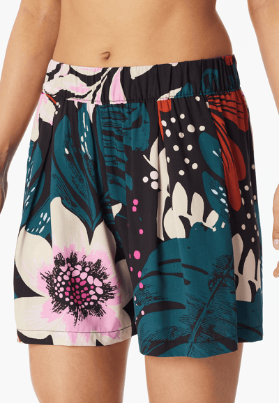 Korte broek van geweven viscose met bloemenprint in verschillende kleuren Mix+ Relax 36