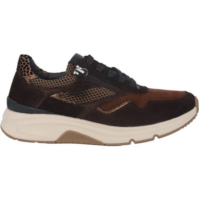 Gabor rollingsoft sensitive 56.896.41 - dames rollende wandelsneaker - Bruin - maat 38 (EU) 5 (UK)