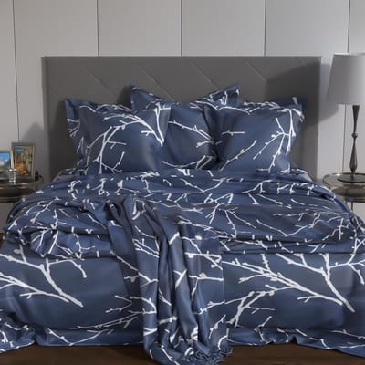 Intirilife dekbedovertrek kussensloop - ZWEIGE - beddengoed voor slaapkamer en kinderkamer jeugdkamer