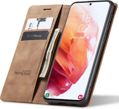 Hoesje geschikt voor Samsung Galaxy S21 - Book Case Leer Slimline Bruin