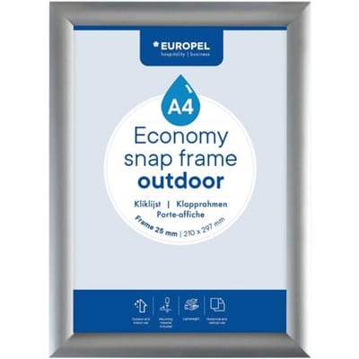 Europel Kliklijst Economy Outdoor A4 Zilver 25 mm