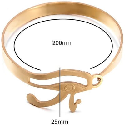 Bracelet Ouvert Œil d'Horus en Acier Titane Européen et Américain Vente Chaude Combinaison Bague Ouverte Matériau Acier Inoxydable beige
