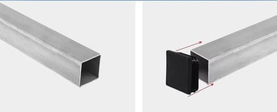 vierkant insteekdop - 25x25mm - 20 stuks - lichtgewicht geribbelde eindkap - inslagdop - kunststofdop