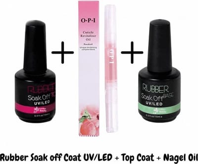 Guardian Beauty Nagel Base en Top Coat - Rubber Base - Soak Off - 15ml - Cuticle Revitilizer Oil - Nagel Gellak