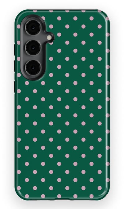 Polka Dots Hoesje Samsung Galaxy S24 Plus | Geschikt Voor Mag | Stippen Design Backcover Samsung Galaxy S24 Plus Forest Blush