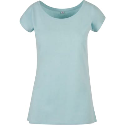 Build your Brand Ladies´ Wide Neck Tee BYBB013 - Ocean Blue - XS