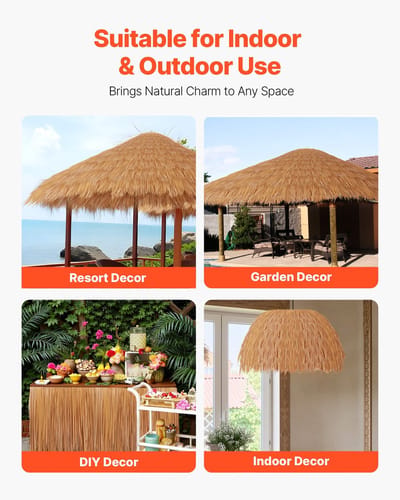 Kunstmatige rietmat - Rieten dakrol - Afmeting 500 x 50 cm - PE Materiaal - Palmdak Look - Mexicaanse Stijl - Voor Terras, Prieel, Zwembad & Strand - Hawaïaanse Feestdecoratie