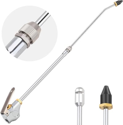 Lucht Blaaspistool - Pneumatisch Gereedschap - Stof Verwijderen - Verstelbare Lange Mond - 30-50 cm - Zilver