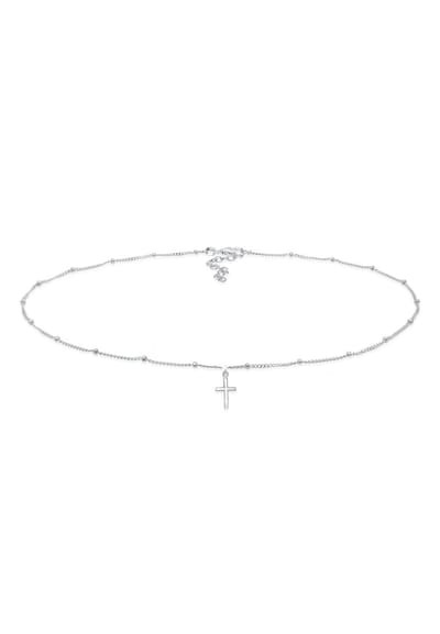 Elli - Halsketting - Dames Choker Bol Kruis Geloof Basis in 925 Sterling Zilver - Dames