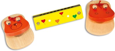 Houten Harmonica en Kastanje Muziekinstrument Set voor Kinderen