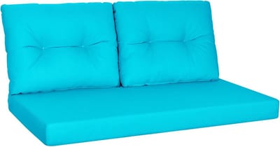 YEFU Outdoor Loveseat kussenset, 48 x 24, waterdichte vervangende terrasstoelkussens, vervagingsbestendige diepe zit- en rugleuningskussenset voor terrasbank, bank en schommel, Aruba-blauw