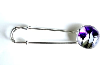 2 Love it Bloem Purple - Sjaalspeld - Vestsluiting - Lengte 8 cm