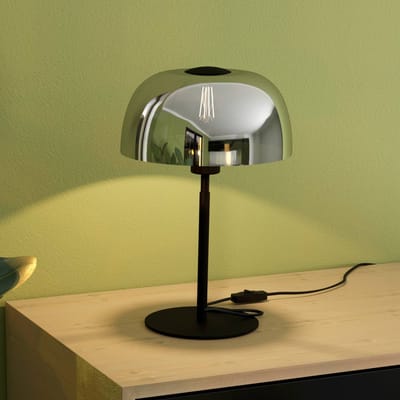 Eglo Tafellamp Solo 2 Zwart Gerookt Glas ⌀26cm E27