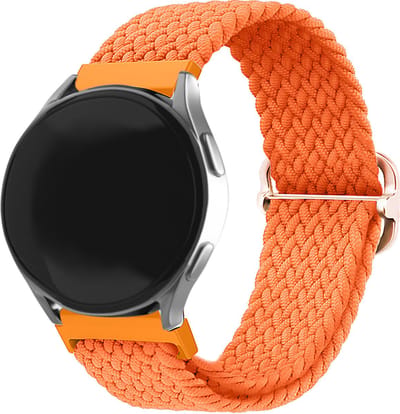 Strap-it Smartwatch bandje 22mm - geweven / gevlochten nylon bandje geschikt voor Samsung Galaxy Watch 1 46mm / Watch 3 45mm / Gear S3 Classic & Frontier - Polar Vantage M / M2 / M3 / V3 / Grit X / Grit X Pro - OnePlus Watch - Oranje