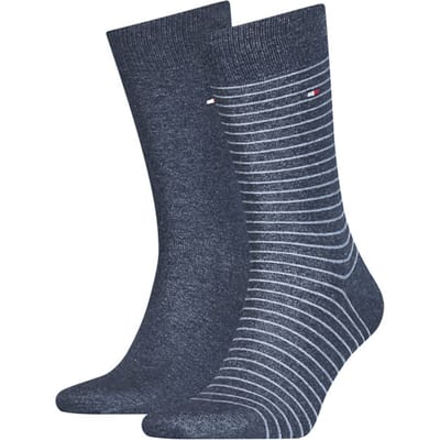 Tommy Hilfiger MEN SMALL STRIPE SOCK 2P Mannen Sokken Maat 43-46
