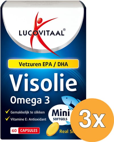 3x Lucovitaal Visolie Omega 3 (60 mini softgels)