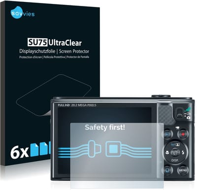 Savvies - Screenprotector voor Canon PowerShot SX610 HS - Folie Beschermfolie transparant 6 Stuks
