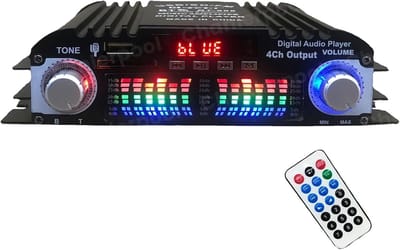 4-kanaals Versterker - Audio Versterker - Muziek Afspelen - Bluetooth FM Radio - 40W x 4 - Zwart