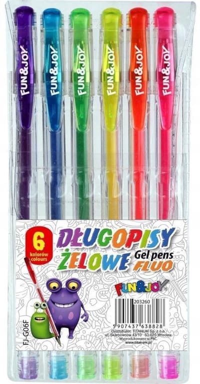 Fluorescerende Gelpennen Set - 6 Levendige Kleuren, 0.8mm Lijn