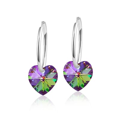 Montebello Oorbellen Claire HG75 - Swarovski Hart - 925 Zilver Gerhod.- Ø10mm - 20mm