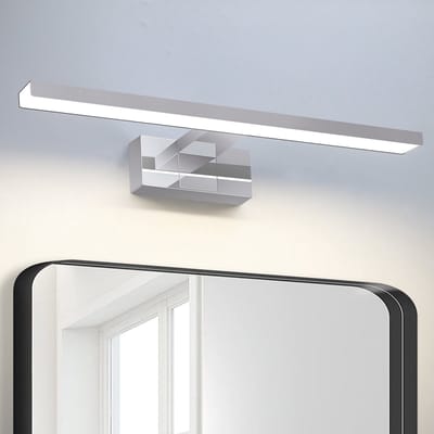 NETTLIFE LED Spiegellamp - 40CM - badkamerlamp - chroom - IP44 - modern - 8W - neutraal wit 4000K - wandlamp - LED Spiegelverlichting - voor kelder | keuken | badkamermeubel