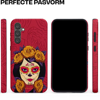 Casetastic Hoesje Geschikt voor Samsung S23 FE - Stijlvolle Beschermende Duo-layer Case - Middernachtmasker
