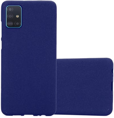 Cadorabo Hoesje geschikt voor Samsung Galaxy A51 4G / M40s in FROST DONKER BLAUW - Beschermhoes gemaakt van flexibel TPU silicone Case Cover