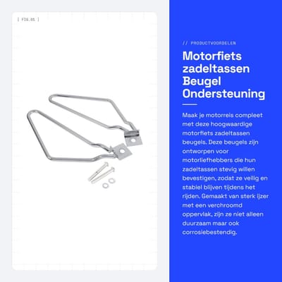 Dailygoods- Zadeltassen Beugel Set - Stevige IJzeren Beugels - Corrosiebestendig - Voor XL883/1200 HD1450/1584 - Inclusief Bouten/Sluitringen - Duurzaam en Praktisch - Motorfiets Beugels