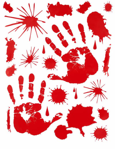 Vegaoo - Bebloede handafdrukken stickers Halloween