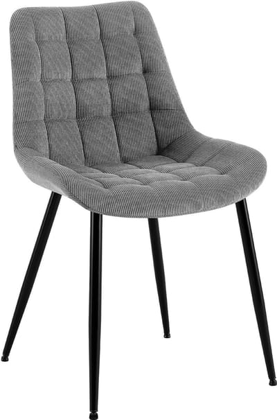 CLP Sardna Eetkamerstoel - klassiek - metalen frame - corduroy - Ribstof/grijs