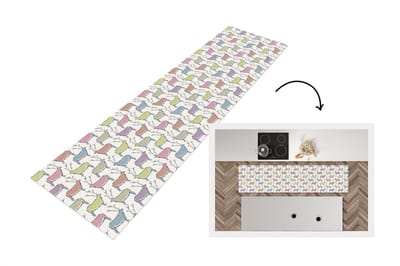 Keukenloper - Loper keuken - Patronen - Hert - Beige - 200x50 cm - Keukenloper vinyl